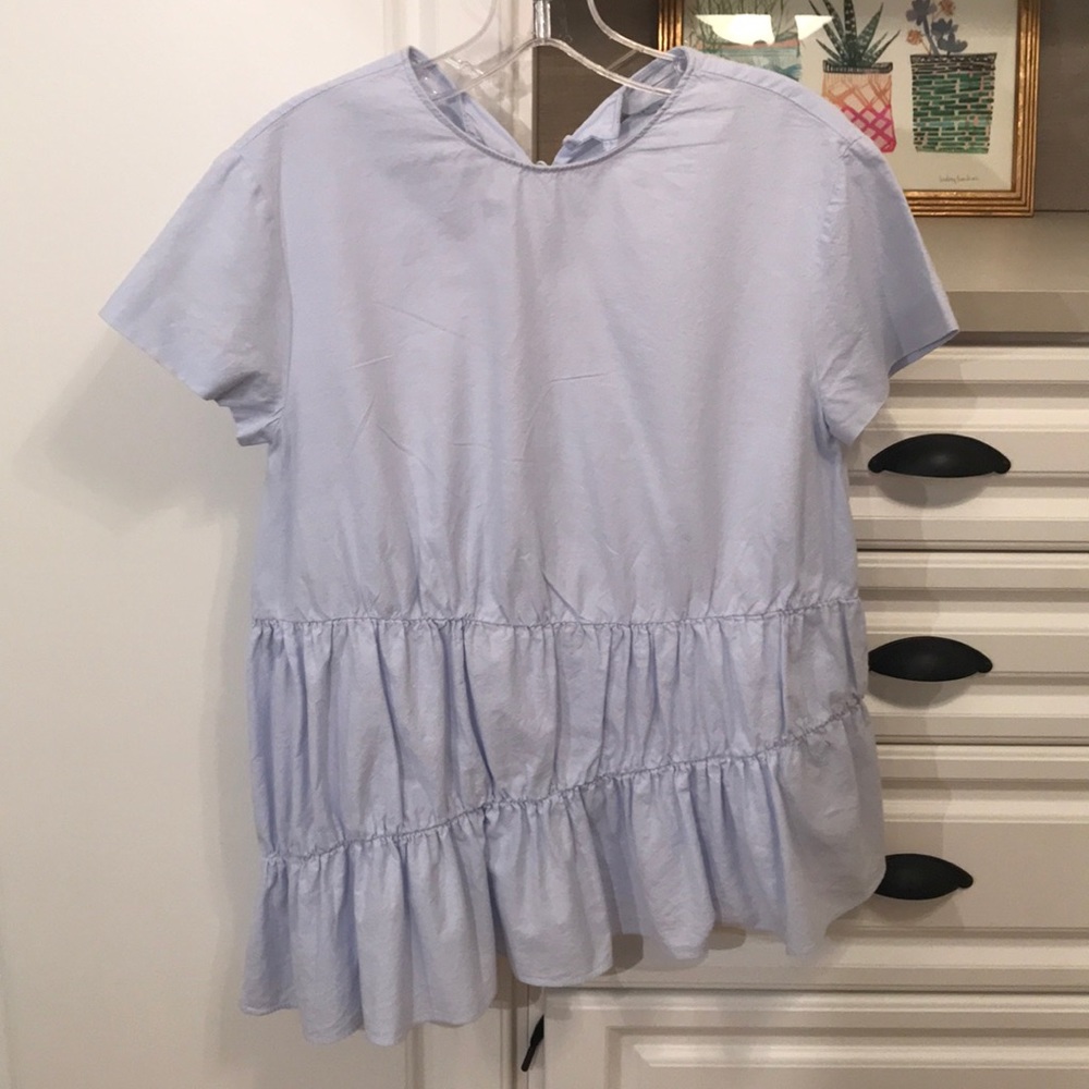 Zara Asymmetrical Gathered Peplum Top